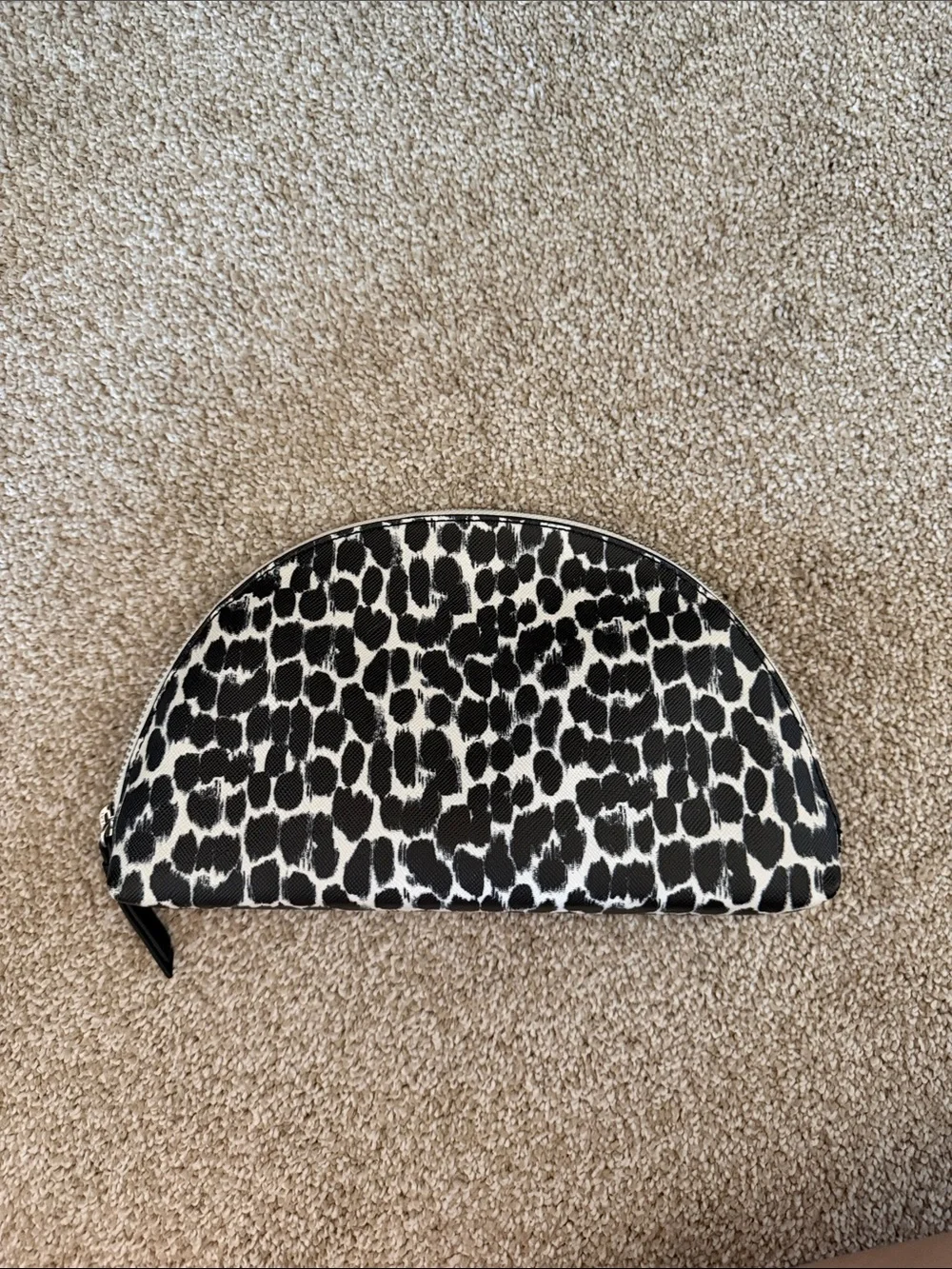 Banana Republic Black & White Leopard Half Moon Pouch